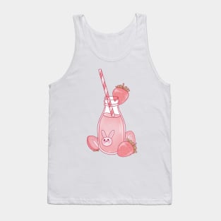 Strawberry milk with a straw Tank Top